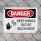 Signmission Keep Hands Out Of Machinery Danger Sign, Plastic, 10in W x 7in L, 2PK OS-2PACK-DS-P-710-L-1394 - alternate 6